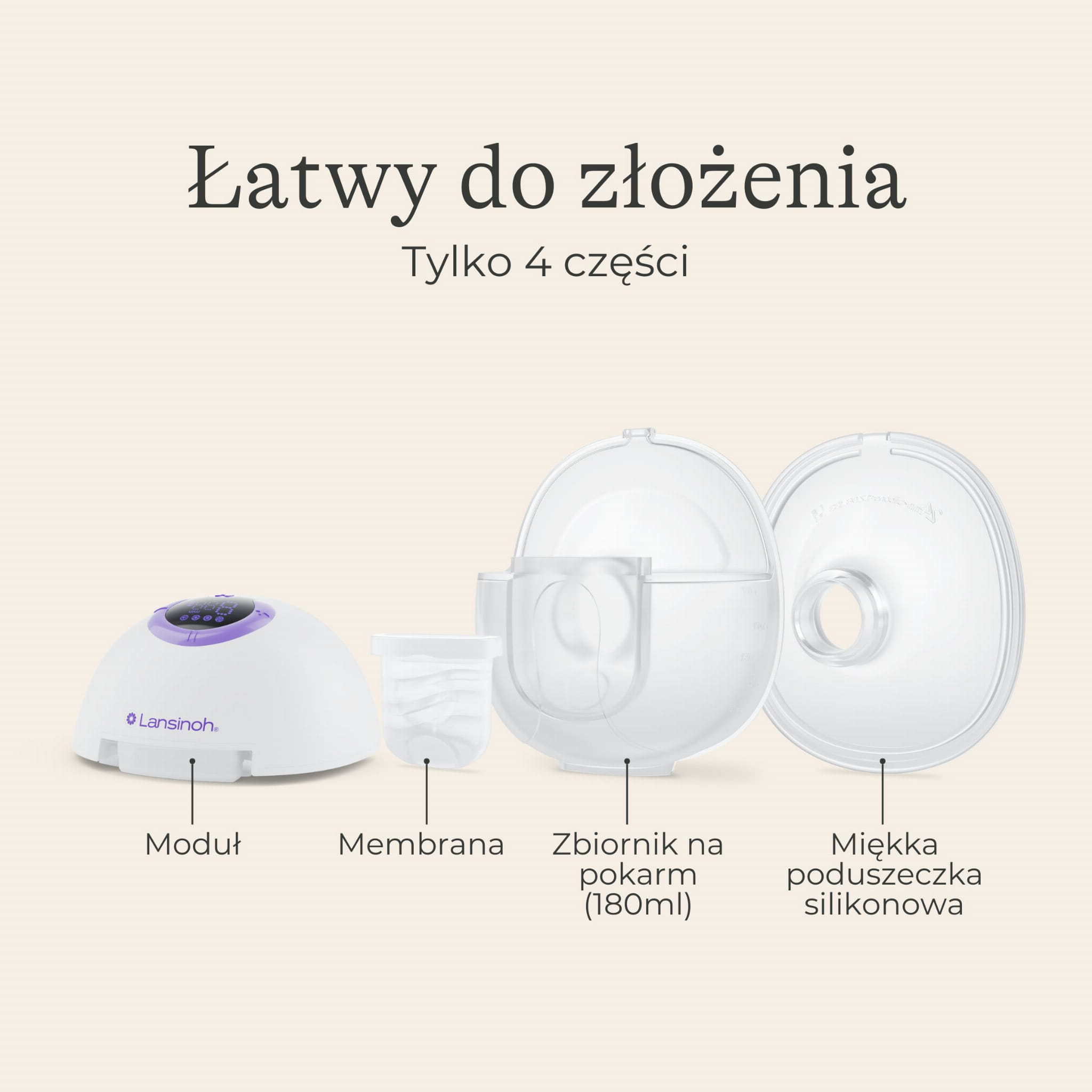 Laktator podwójny bezprzewodowy Hands-free LANSINOH - obrazek 2