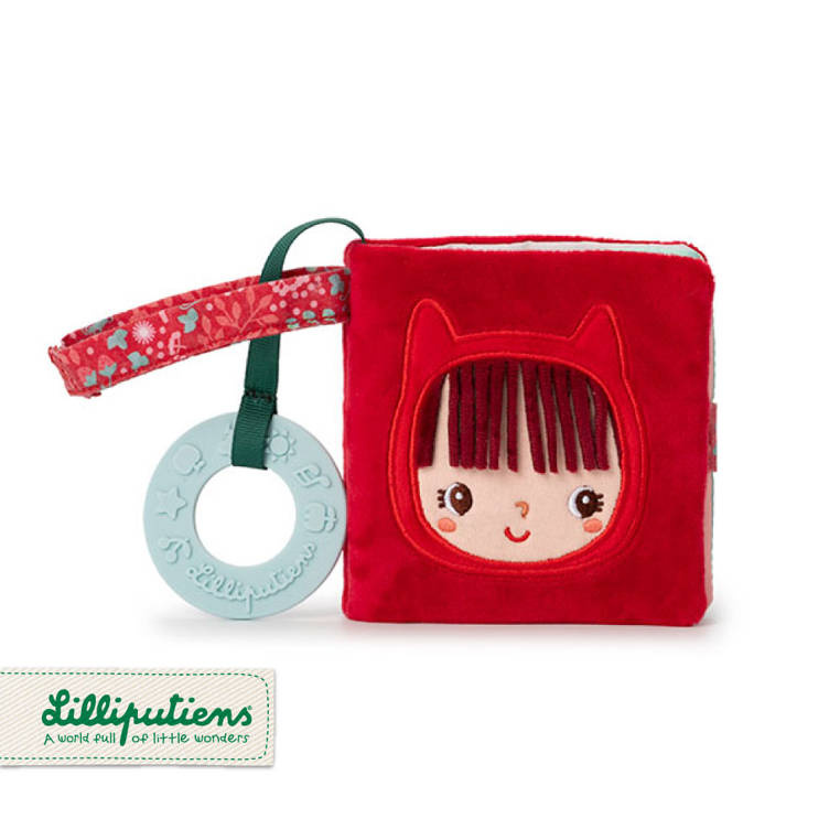 Miękka mini-książeczka wielofunkcyjna z silikonowym gryzakiem Czerwony Kapturek 6 m+ LILLIPUTIENS