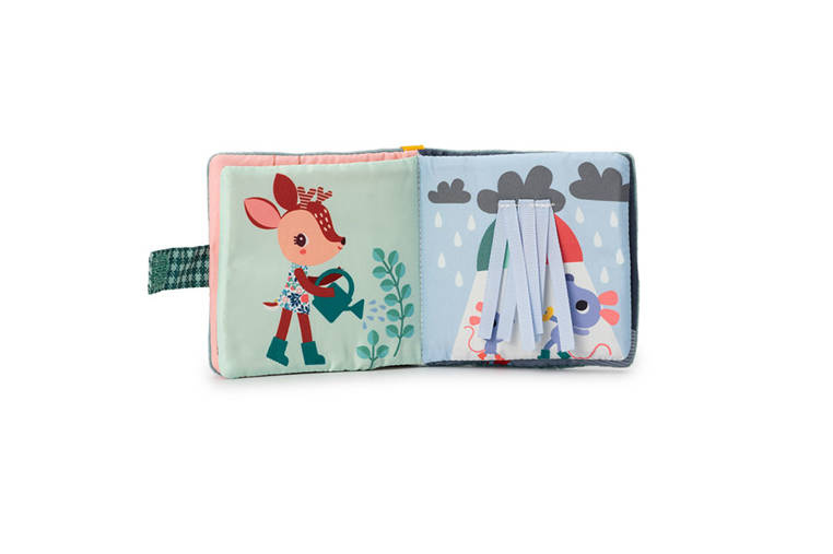 Miękka mini-książeczka wielofunkcyjna z silikonowym gryzakiem Smok Joe 6 m+ LILLIPUTIENS - obrazek 2