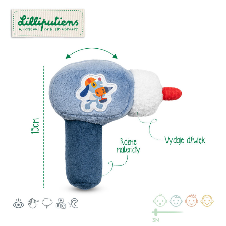 Grzechotka wiertarka Piesek Jules 3 m+ Lilliputiens - obrazek 4