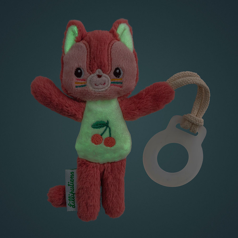 Zawieszka do smoczka świecąca w ciemności Nocny mini przyjaciel Kotka Jeanne 0 m+ Lilliputiens - obrazek 3