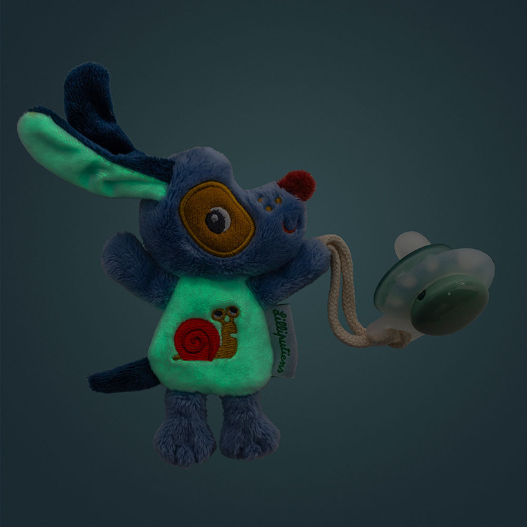 Zawieszka do smoczka świecąca w ciemności Nocny mini przyjaciel Piesek Jules 0 m+ Lilliputiens - obrazek 2