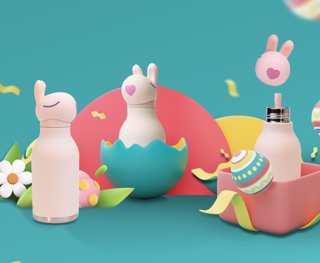 Butelka termiczna ze słomką Bestie Asobu – Królik 460 ml - obrazek 2