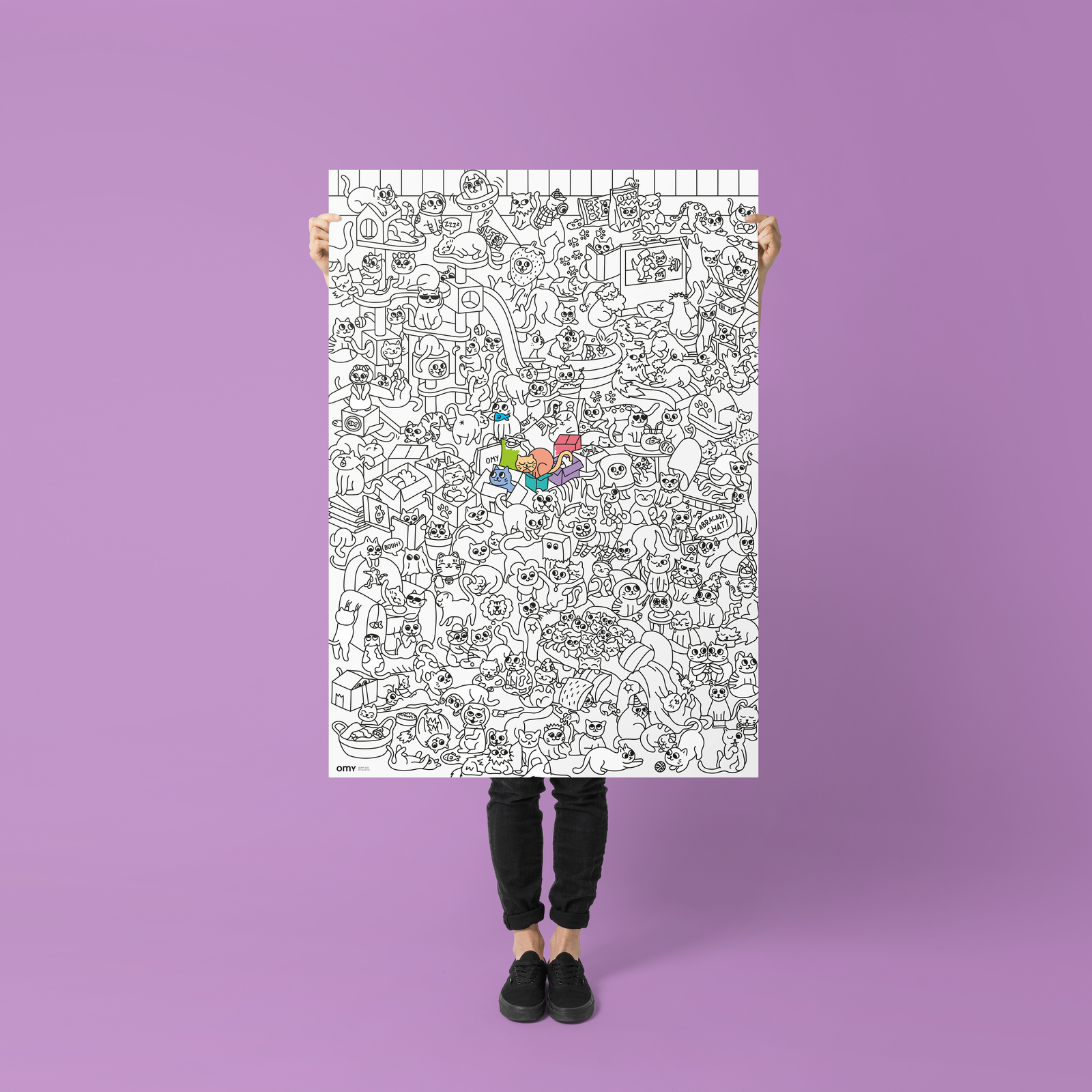 GIGANTYCZNA KOLOROWANKA 100x70 - KITTY OMY - obrazek 2