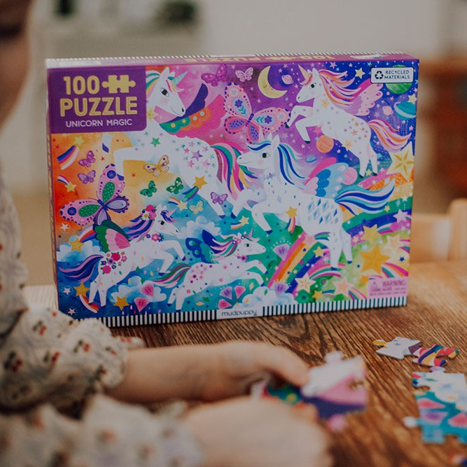 Puzzle Magiczne jednorożce 100 elementów 5+ Mudpuppy - obrazek 2
