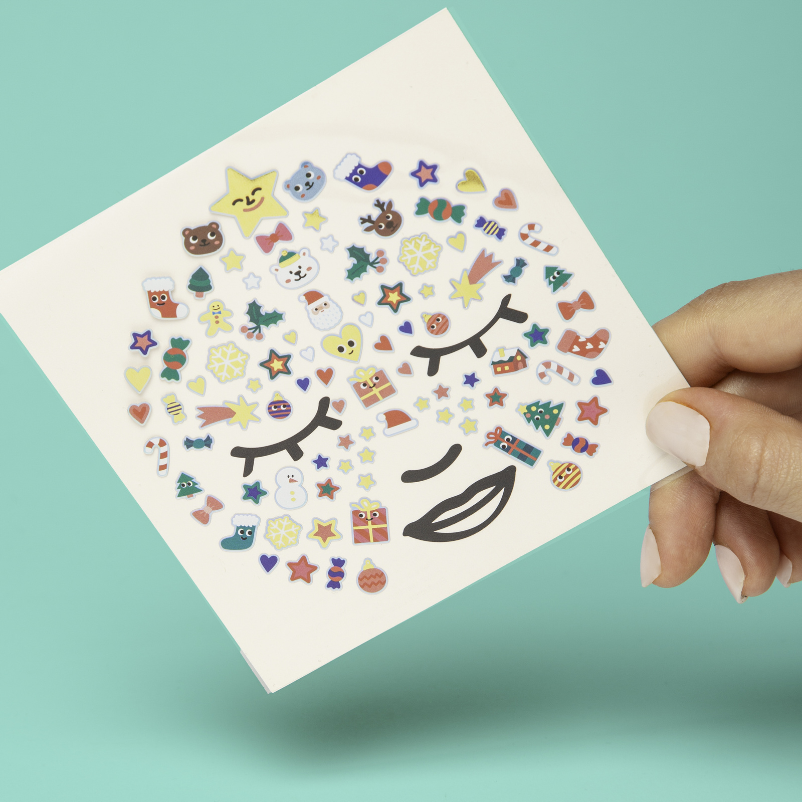 NAKLEJKI DO TWARZY DLA DZIECI CHRISTMAS EDITION - 85 SZTUK OMY - obrazek 3