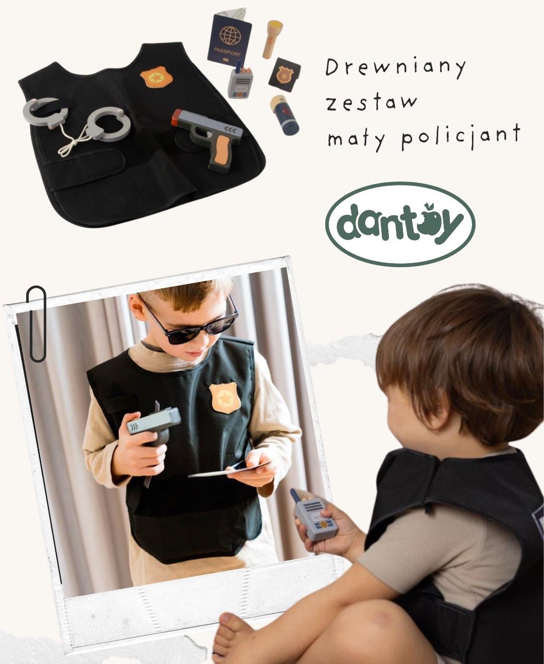 Drewniany zestaw MAŁY POLICJANT dla dzieci DANTOY - obrazek 4