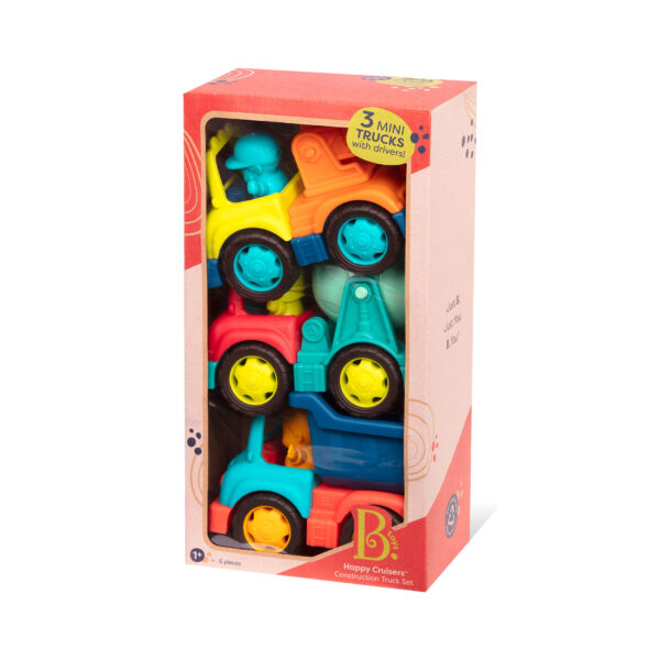 Zestaw 3 samochodów budowlanych z FIGURKAMI kierowców Happy Cruisers - obrazek 2
