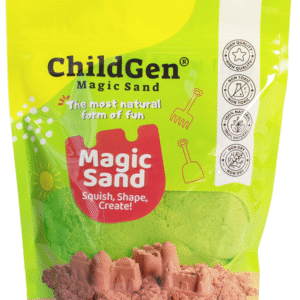 Piasek kinetyczny, 100% NATURALNY SKŁAD, opakowanie re-fill uzupełniające 907g, kolor zielony ChildGen