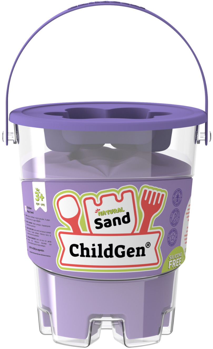 Piasek kinetyczny z foremką, 100% naturalny, 500g, kolor FIOLETOWY, pachnący ChildGen - obrazek 4