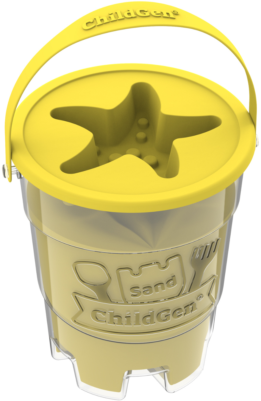 Piasek kinetyczny z foremką, 100% naturalny, 500g, kolor ŻÓŁTY, zapach brzoskwiniowy ChildGen - obrazek 3