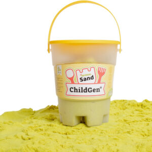 Piasek kinetyczny z foremką, 100% naturalny, 500g, kolor ŻÓŁTY, zapach brzoskwiniowy ChildGen