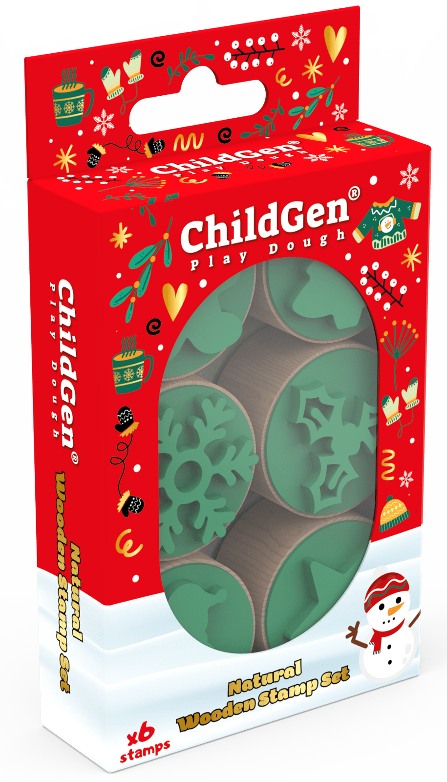Zestaw drewniane stemple 6 szt. ŚWIĘTA, ŚWIĘTA! ChildGen