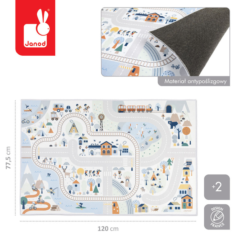 Mata do zabawy z drogą Góry Cross Roads 2+ Janod - obrazek 5