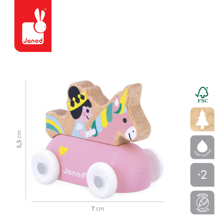 Pojazd Księżniczka i jednorożec Zaczarowane królestwo Cross Roads 12m+ Janod - obrazek 3