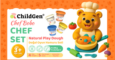 Ciastolina zestaw 4 ciastoliny, foremki, mata ChildGen