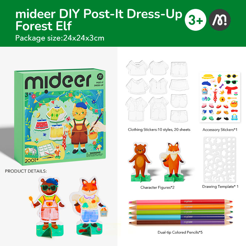 Kolorowanka i przebieranka 2w1 – Leśni znajomi MIDEER - obrazek 2