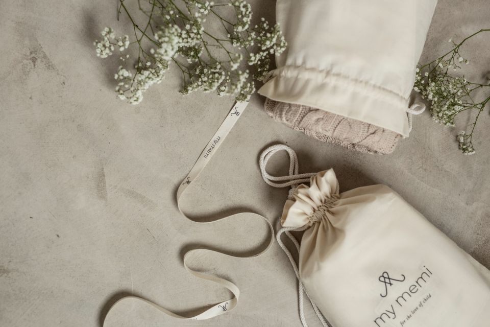 Kocyk ze 100% wełny merino warm beige w prążek - premium collection MEMI - obrazek 4