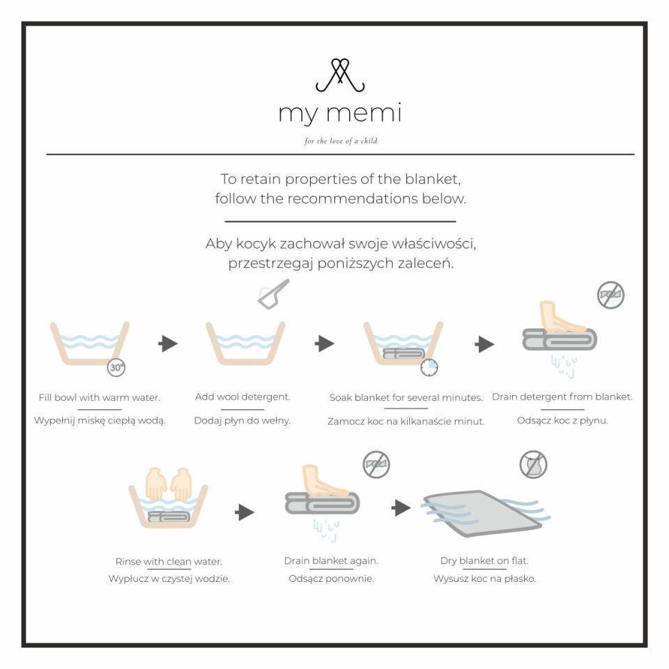 Kocyk ze 100% wełny merino warm beige w prążek - premium collection MEMI - obrazek 5