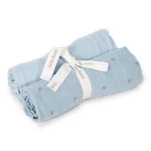 Otulacze muślinowe (2 szt.) Pure Denim Blue Little Dutch