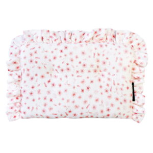 Poduszka z falbanką muślin - kwiaty róż LULLALOVE