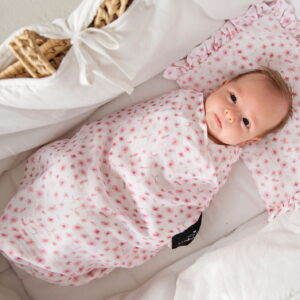 Otulacz muślinowy 100x100 Kwiaty róż LULLALOVE