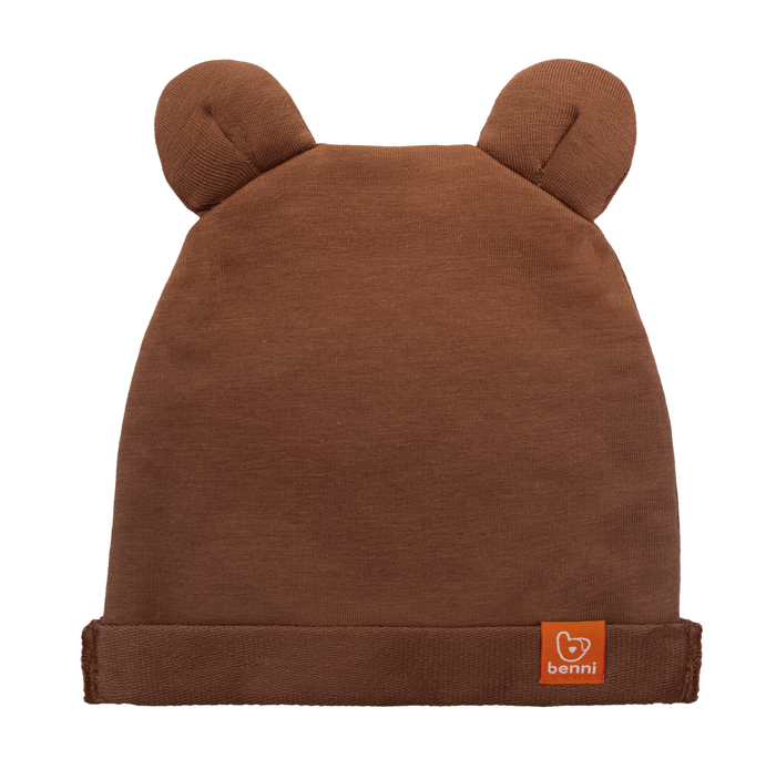 CZAPKA BEANIE BEAR Z USZAMI MISIA BRĄZOWA BENNI