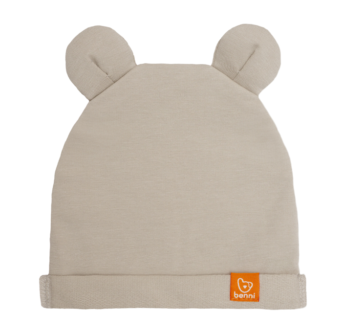 CZAPKA BEANIE BEAR Z USZAMI MISIA BEŻOWA BENNI