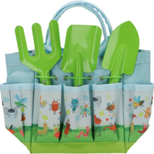 Zestaw 3 narzędzi ogrodowych + torba dla dzieci – Łopatka, Widły, Szpadel, Esschert Design