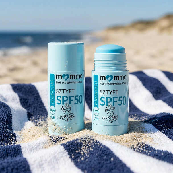 Sztyft przeciwsłoneczny SPF 50 od 1. dnia życia - kolory -MOMME - obrazek 2