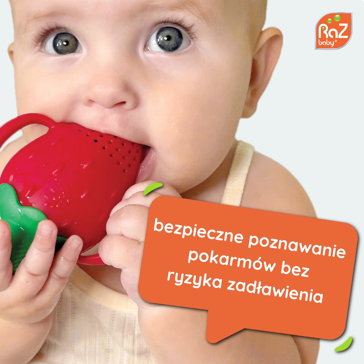 Gryzak do owoców i warzyw silikonowy 0+ RazBaby - obrazek 6