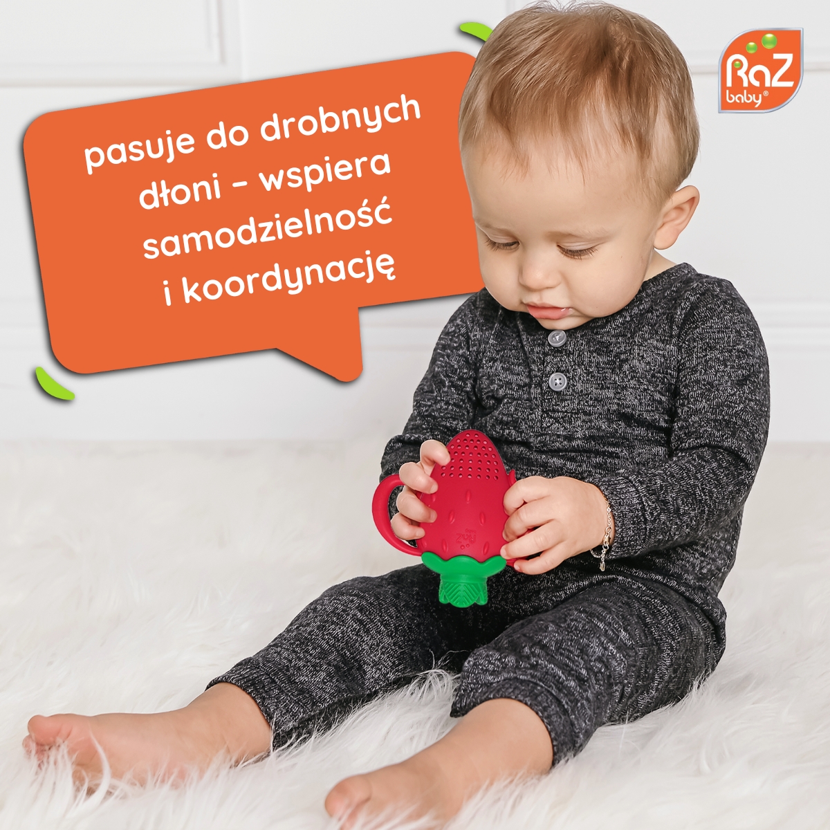 Gryzak do owoców i warzyw silikonowy 0+ RazBaby - obrazek 4