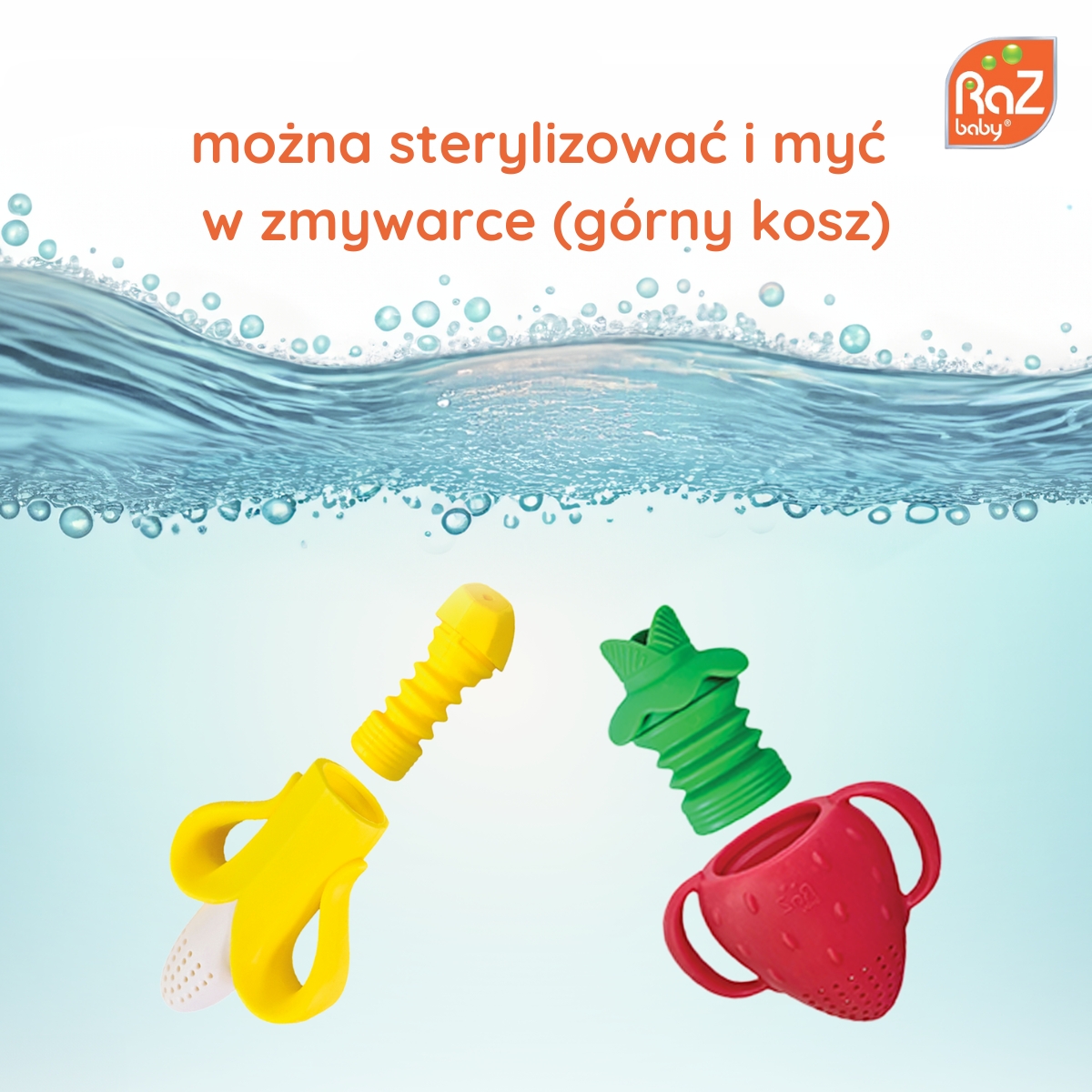 Gryzak do owoców i warzyw silikonowy 0+ RazBaby - obrazek 3