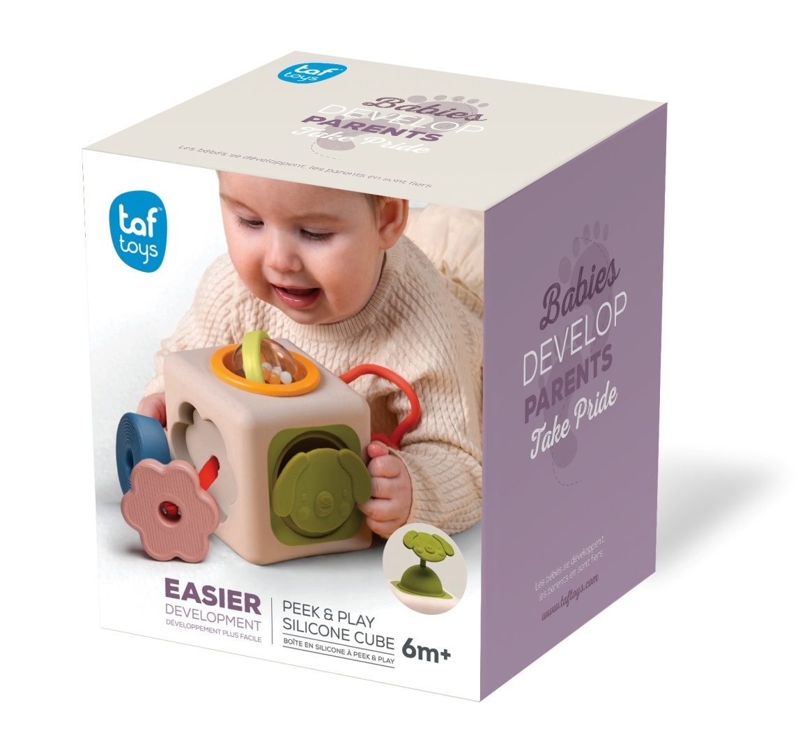 Silikonowa Kostka Sensoryczna Kostka Pełna Odkryć Taf Toys - obrazek 2