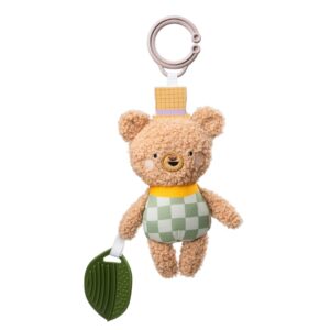 Przytulanka zawieszka sensoryczna z liściem–gryzakiem dla niemowląt Taf Toys Miś Brendon