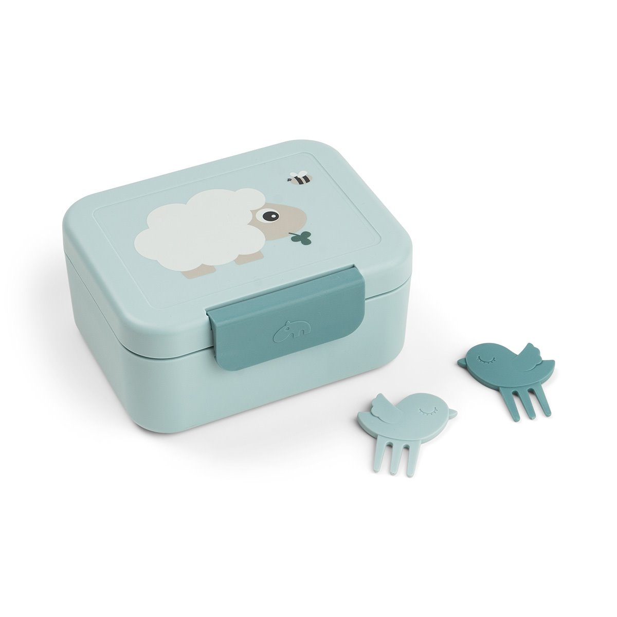 LUNCHBOX DLA DZIECKA Z WIDELCZYKAMI TINY FARM BLUE DONE BY DEER