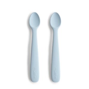 ŁYŻECZKI DO KARMIENIA NIEMOWLĄT 2-PAK POWDER BLUE MUSHIE