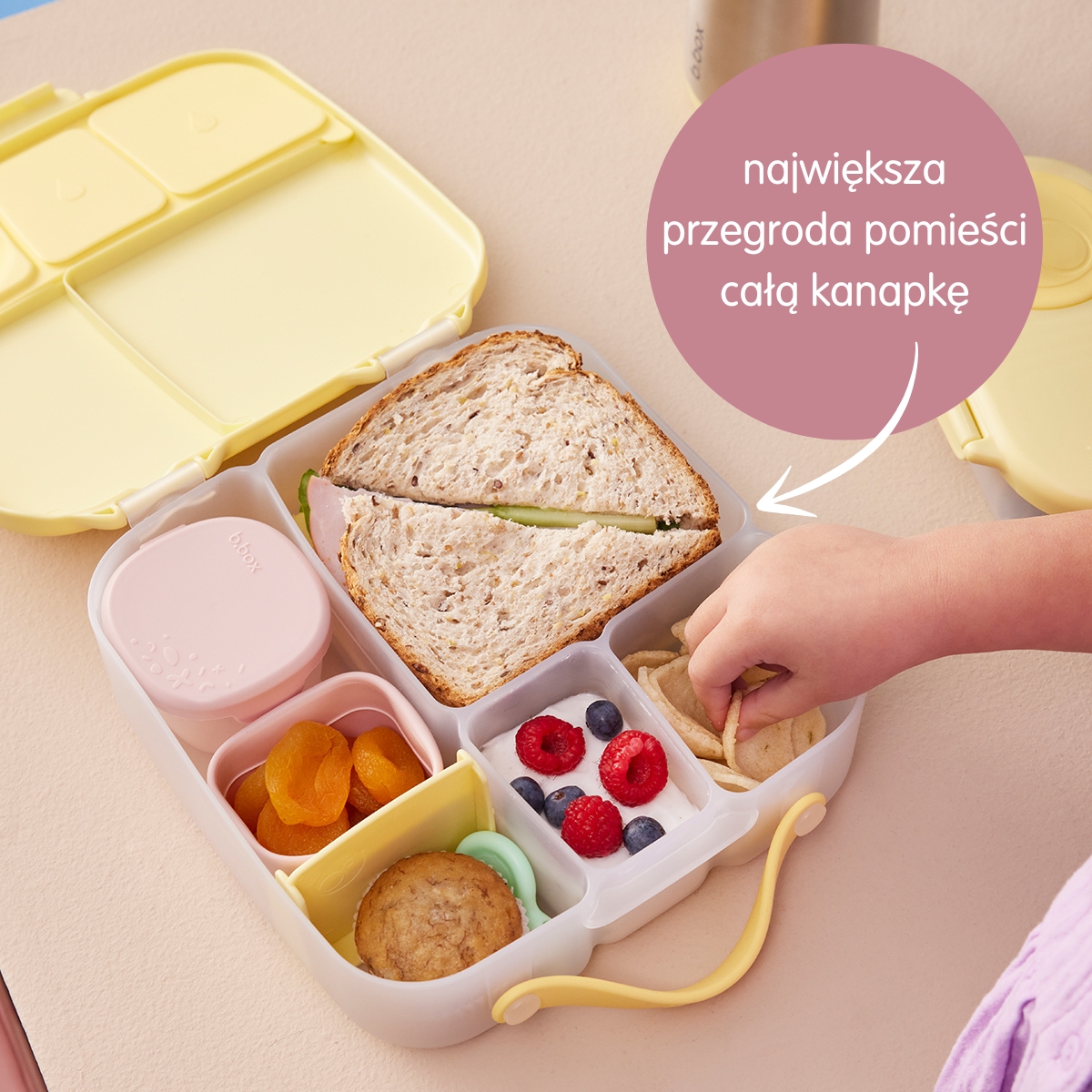 Lunchbox, śniadaniówka do szkoły, pracy, przegródki, wkład chłodzący, 2l, Midnight, b.box - obrazek 10
