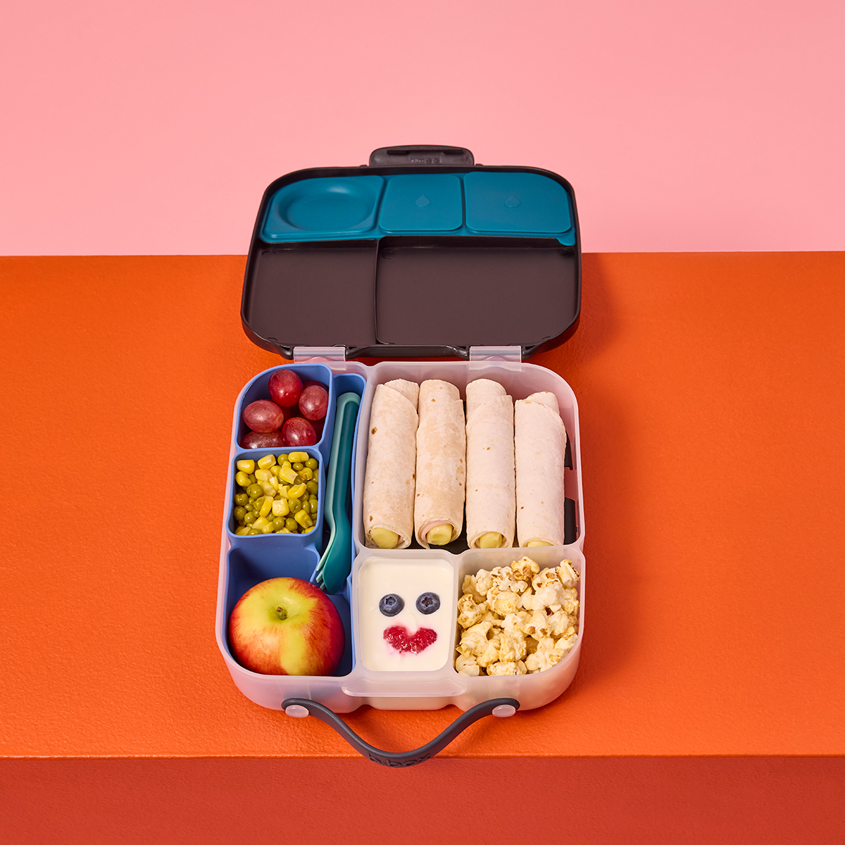 Lunchbox, śniadaniówka do szkoły, pracy, przegródki, wkład chłodzący, 2l, Midnight, b.box - obrazek 6