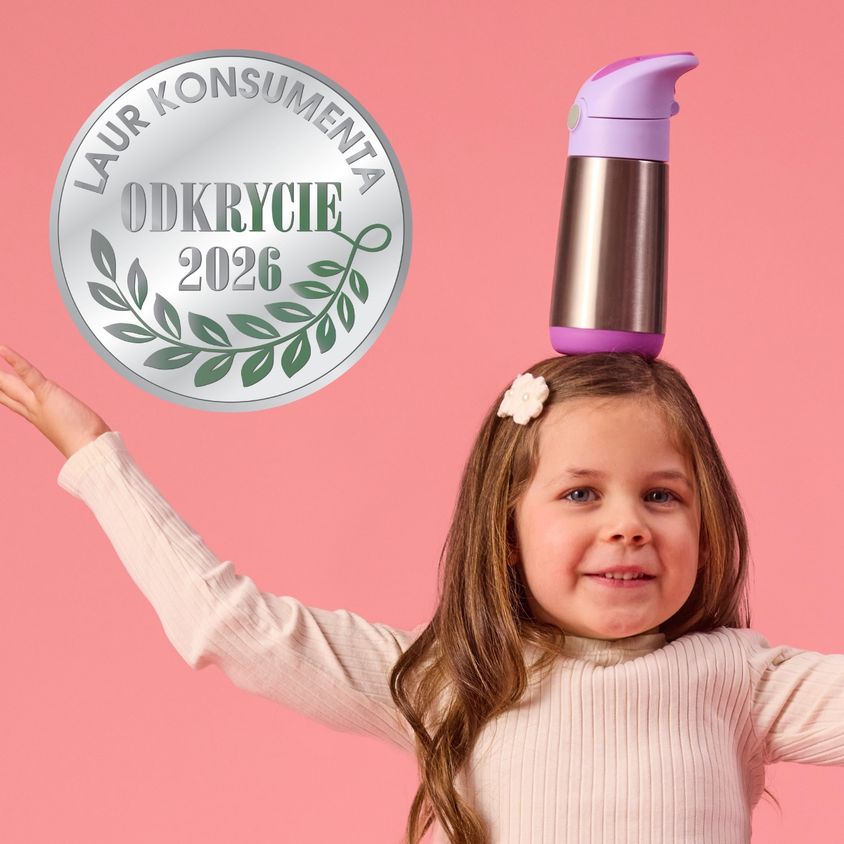 Butelka termiczna, bidon dla dziecka ze słomką 350 ml, Sugar Plum, b.box - obrazek 6
