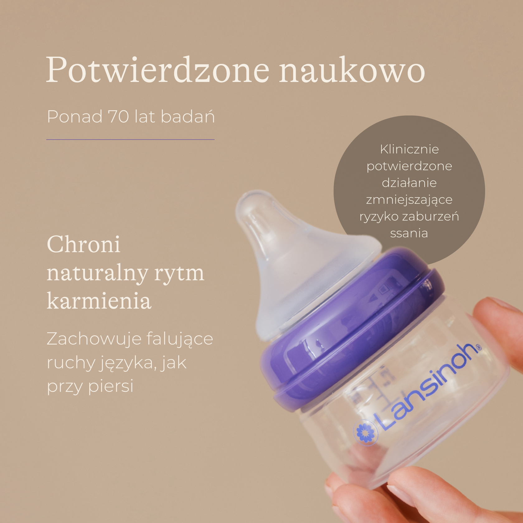 Szklana Butelka Lansinoh 160 ml ze smoczkiem o wolnym przepływie Natural Wave® Lansinoh - obrazek 7