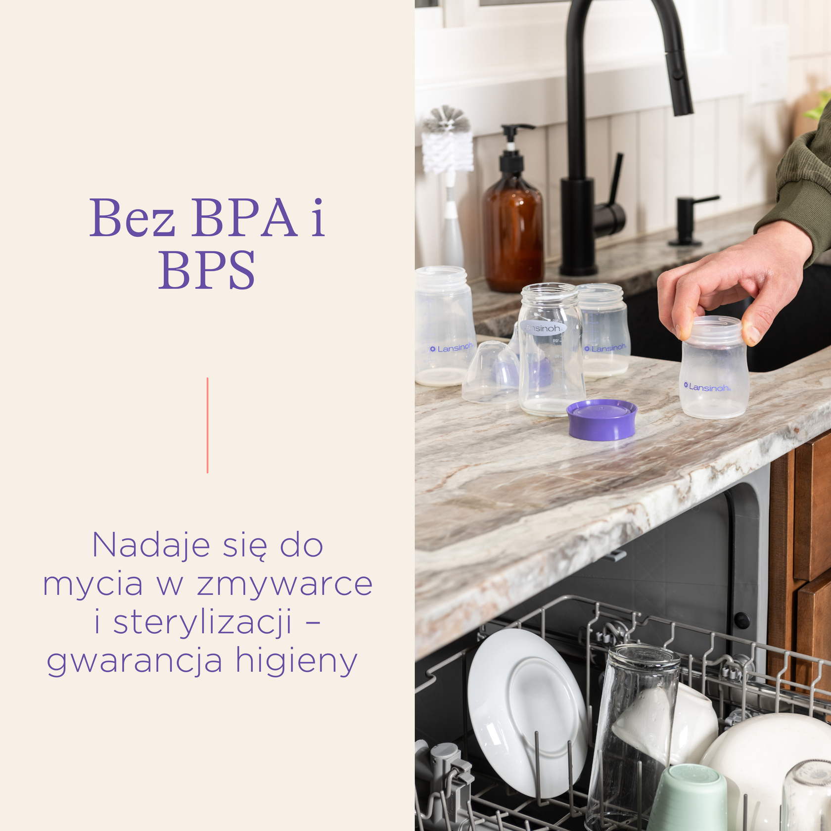 Zestaw startowy - Butelki do karmienia ze smoczkami o rozmiarach XS i S Natural Wave™ Lansinoh - obrazek 8