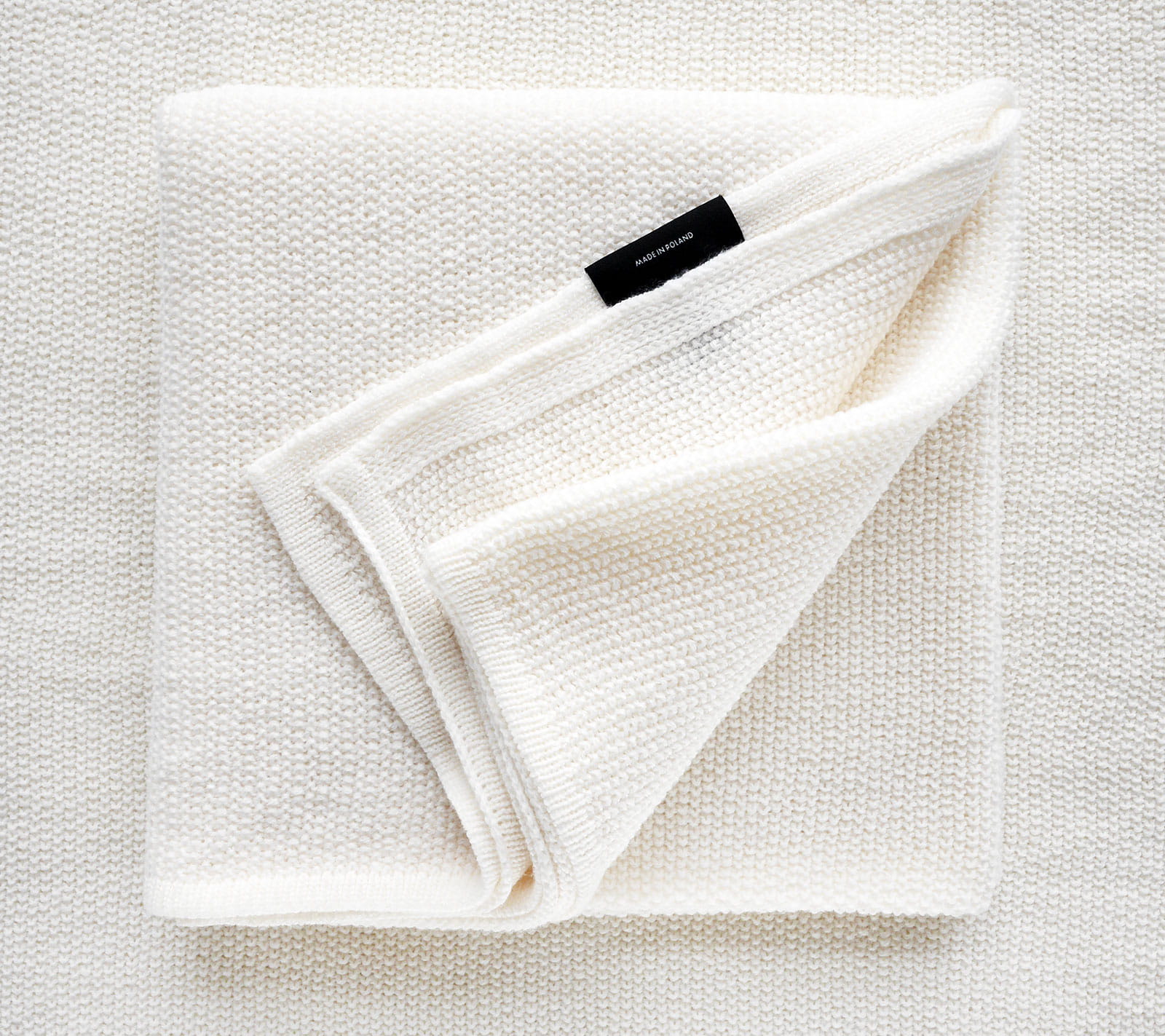 Kocyk-otulacz z 100% wełny merino dla niemowląt 80x100 cm – kokos | Premium, splot Ryżowy