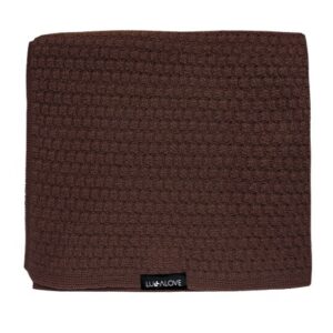 Kocyk-otulacz z 100% wełny merino czekolada | Premium, splot motylek LULLALOVE