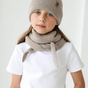 Chustka z wełny merino beige MERINOWCA